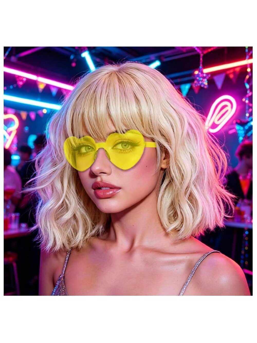 Women's Blonde Synthetic Curly Wavy Shoulder Length Modern Hair Bob Wigs